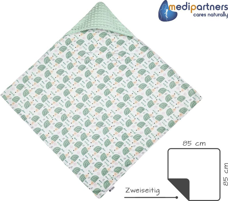 Einschlagdecke 100% Baumwolle 85x85cm Kuscheldecke für Kinderwagen Babyschale universal Baby Decke doppelseitig Babydecke Buggy Autositz