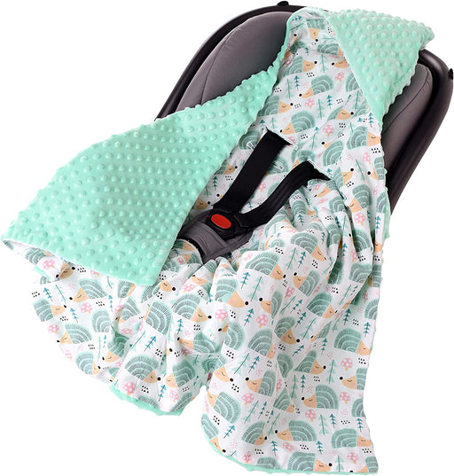 Einschlagdecke 100% Baumwolle 85x85cm Kuscheldecke für Kinderwagen Babyschale universal Baby Decke doppelseitig Babydecke Buggy Autositz