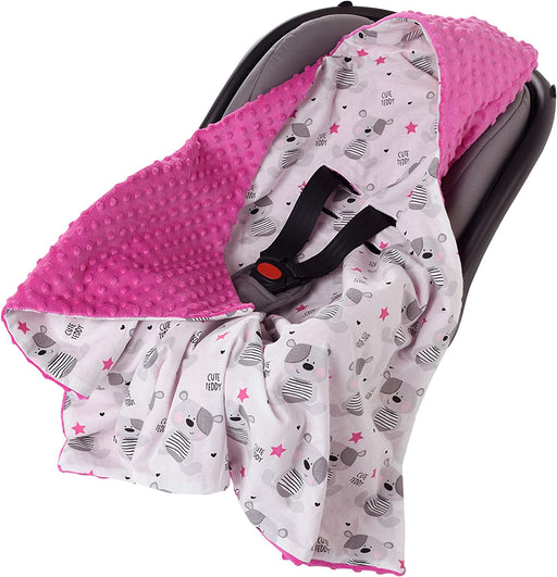 Einschlagdecke 100% Baumwolle 85x85cm Kuscheldecke für Kinderwagen Babyschale universal Baby Decke doppelseitig Babydecke Buggy Autositz