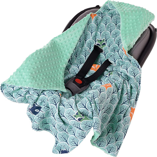 Einschlagdecke 100% Baumwolle 85x85cm Kuscheldecke für Kinderwagen Babyschale universal Baby Decke doppelseitig Babydecke Buggy Autositz
