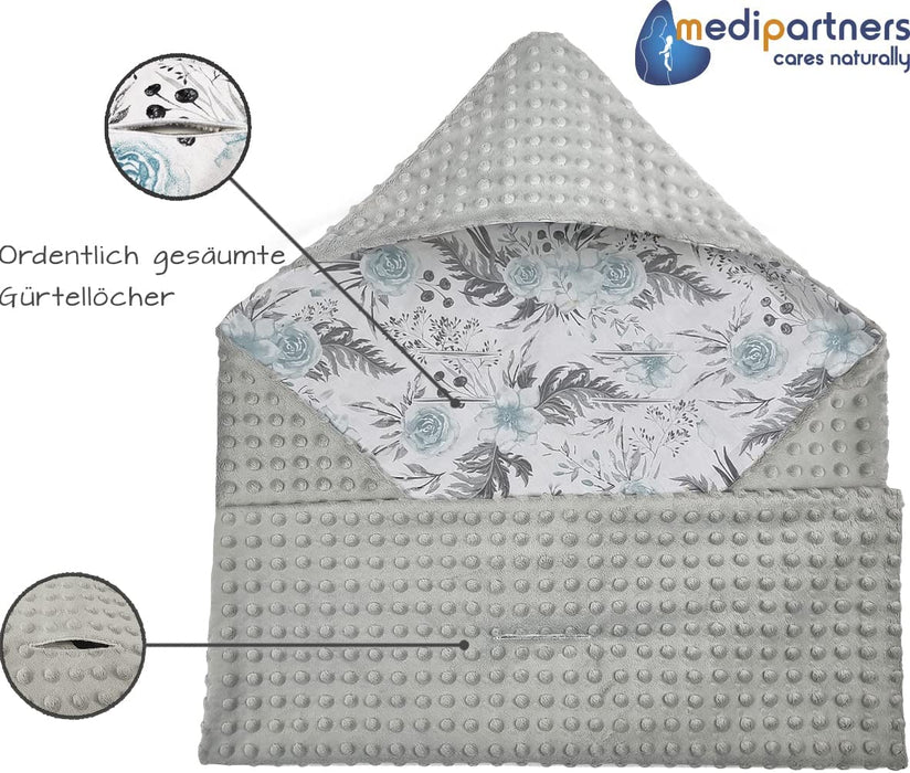Einschlagdecke 100% Baumwolle 85x85cm Kuscheldecke für Kinderwagen Babyschale universal Baby Decke doppelseitig Babydecke Buggy Autositz