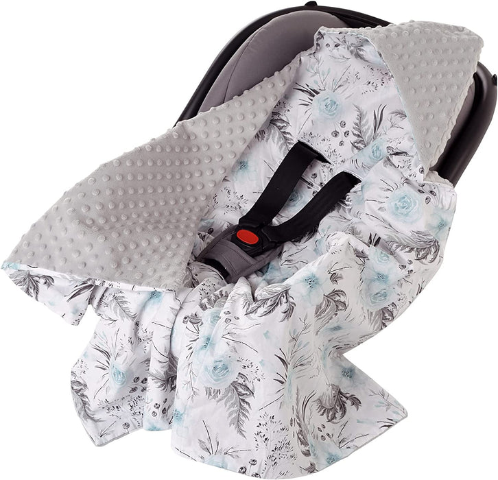 Einschlagdecke 100% Baumwolle 85x85cm Kuscheldecke für Kinderwagen Babyschale universal Baby Decke doppelseitig Babydecke Buggy Autositz