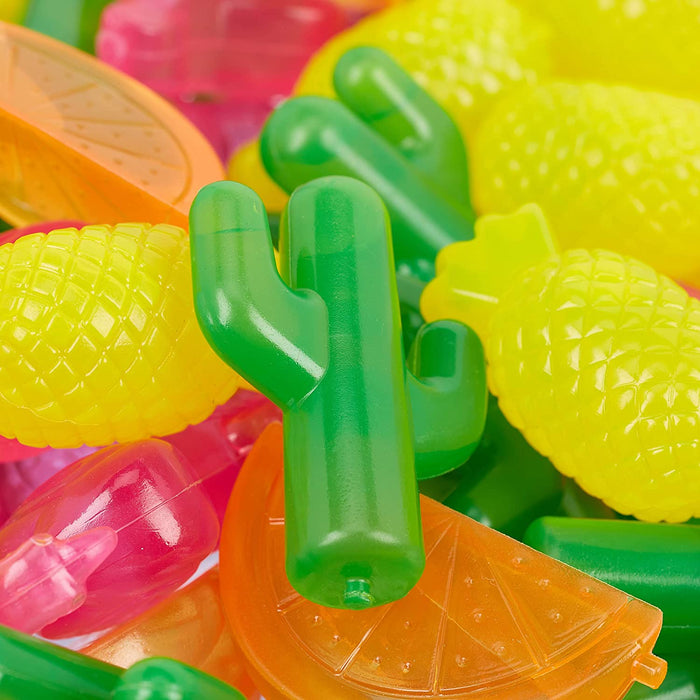  Eiswürfel wiederverwendbar, 100er Set, 4 Motive, Kunststoff, Party Deko, Mehrfacheiswürfel für Getränke, bunt, 2 x 5.5 x 2.5 cm