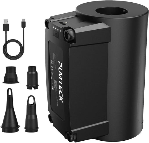 Elektrische Luftpumpe, Kabellos Inflator Deflator Electric Luftpumpe Wiederaufladbare mit 4 Düsen für Luftmatratze Luftbett Flöße Sofas Boot