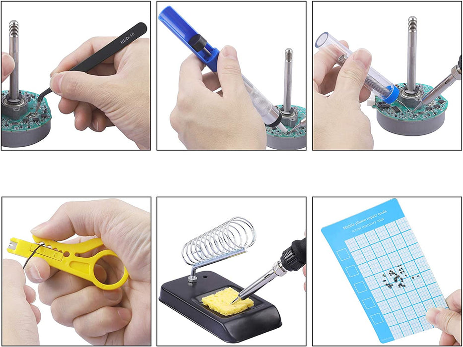 Elektrischer Lötkolbe Set - 80W Lötkolben Lötset, am Lötkolben, Einstellbare Temperatur 180℃-480℃ mit Lötkolben Stift,Lötspitzen, Holzofen Tipps