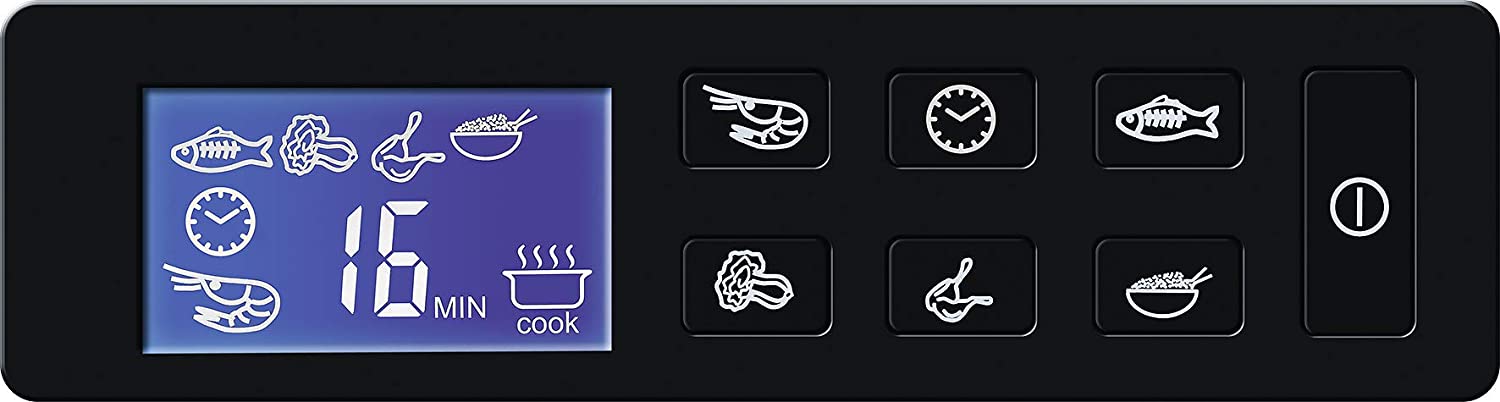 Elektronischer Dampfgarer, variabler Garraum (3 - 6 Liter), BPA-frei, inkl. Reiseinsatz, LCD-Display mit 5 Automatikprogrammen, 30 Min Timer