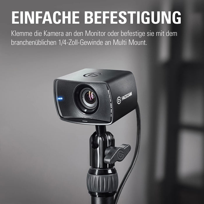 Facecam - Full-HD-Webcam (1080p60) für Streaming, Gaming, Videokonferenzen, Sony-Sensor, fortgeschrittene Lichtkorrektur, Bedienung wie bei einer DSLR