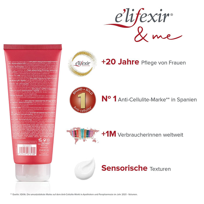Creme EffektflacherBauch | HautstraffendeundAnti-Cellulite | Bauch und eine straffe und tonisierte Haut. | 200ml