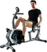 Ergometer Liege- Heimtrainer mit Magnetbremse, Pulssensoren und LCD-Display, 8 Widerstandsstufen, Sitzergometer mit Rückenlehne für Zuhause