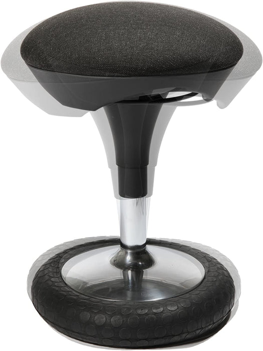 Ergonomischer Sitzhocker, Arbeitshocker, Bürohockermit Schwingeffekt, Sitzhöhenverstellung, Bezug anthrazit