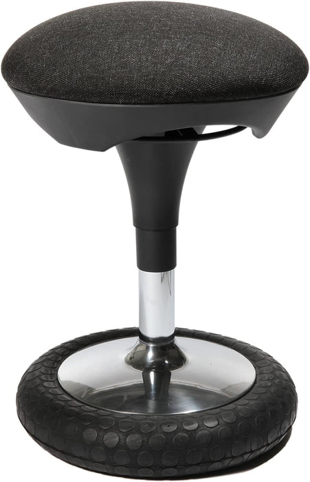 Ergonomischer Sitzhocker, Arbeitshocker, Bürohockermit Schwingeffekt, Sitzhöhenverstellung, Bezug anthrazit