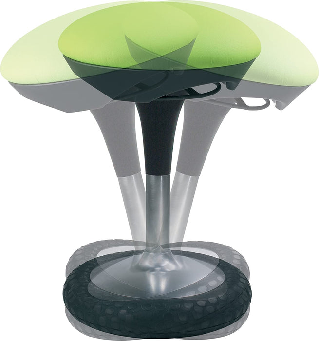 Ergonomischer Sitzhocker, Arbeitshocker, Bürohocker mit Schwingeffekt, Sitzhöhenverstellung, Bezug apfelgrün