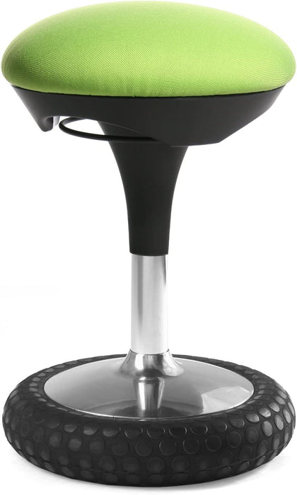Ergonomischer Sitzhocker, Arbeitshocker, Bürohocker mit Schwingeffekt, Sitzhöhenverstellung, Bezug apfelgrün