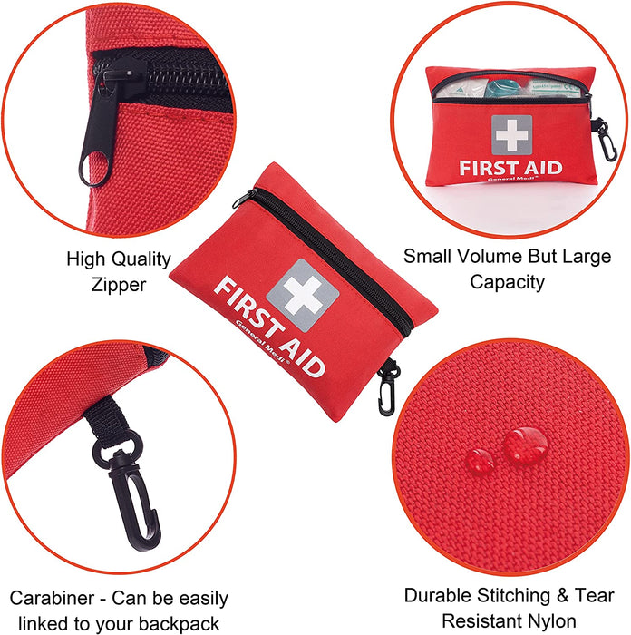 Erste Hilfe Set - 92-teiliges Premium Erste-Hilfe-Set für Haus, Auto, Reise, Büro, Sport, Wandern, Camping, Rettung (Rot)