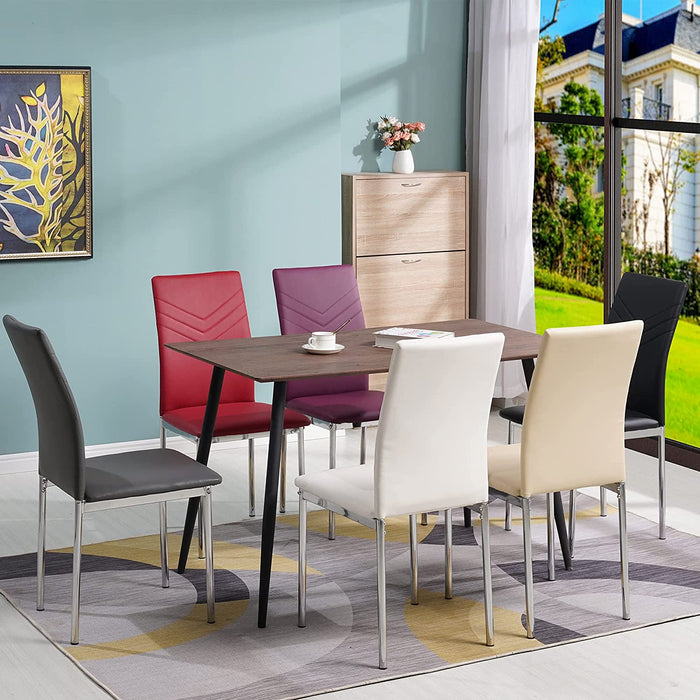 Esszimmerstühle 2er Set Verona, Beige - Edles Italienisches Design, Kunstleder-Bezug, bequemer Polsterstuhl - Moderner Küchenstuhl, Stuhl Esszimmer 