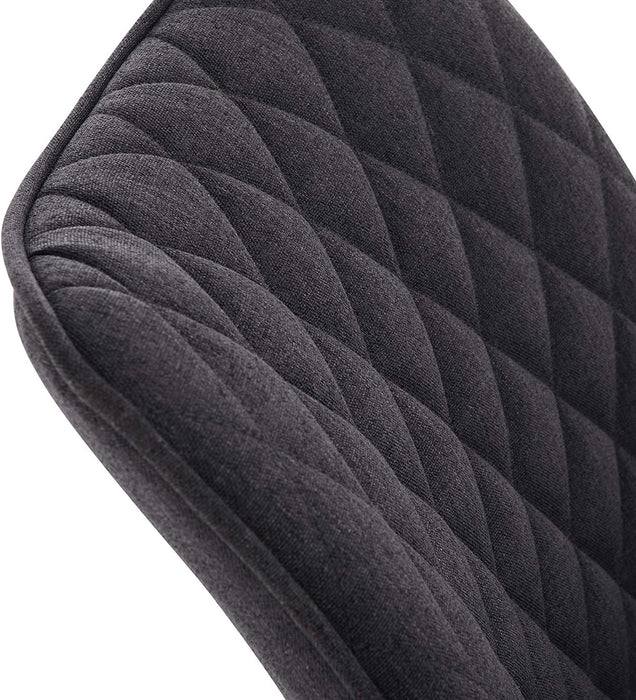 Esszimmerstühle 2er Set Küchenstuhl Polsterstuhl Wohnzimmerstuhl Sessel mit Rückenlehne, Sitzfläche aus Leinen, Metallbeine, Dunkelgrau