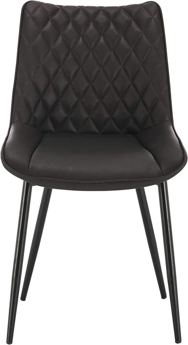 Esszimmerstühle 2er Set Küchenstuhl Polsterstuhl Wohnzimmerstuhl Sessel mit Rückenlehne, Sitzfläche aus Kunstleder, Metallbeine