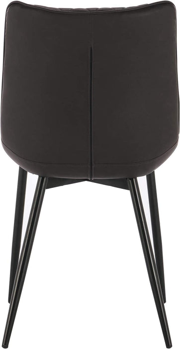 Esszimmerstühle 2er Set Küchenstuhl Polsterstuhl Wohnzimmerstuhl Sessel mit Rückenlehne, Sitzfläche aus Kunstleder, Metallbeine