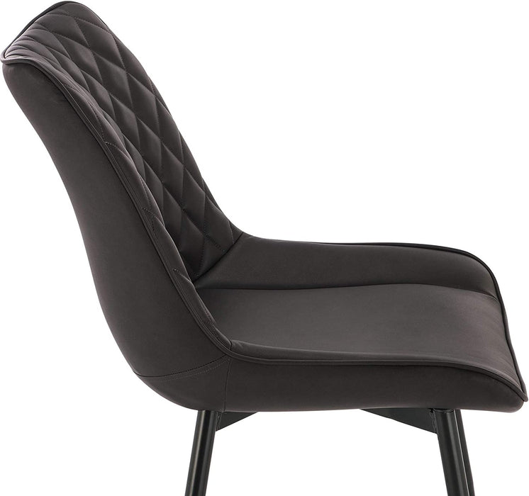 Esszimmerstühle 2er Set Küchenstuhl Polsterstuhl Wohnzimmerstuhl Sessel mit Rückenlehne, Sitzfläche aus Kunstleder, Metallbeine