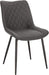 Esszimmerstühle 2er Set Küchenstuhl Polsterstuhl Wohnzimmerstuhl Sessel mit Rückenlehne, Sitzfläche aus Stoffbezug, Metallbeine, Dunkelgrau