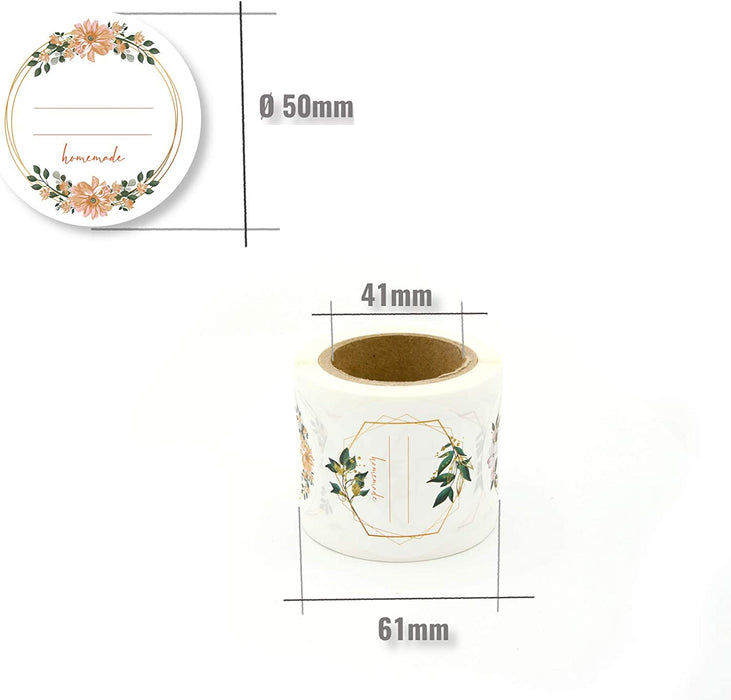 Etiketten Selbstklebend 200 Stück 5cm Ø Klebe-Etiketten zum Beschriften von Einmach-Gläsern, Aufkleber Marmeladenglas Beschriftbar