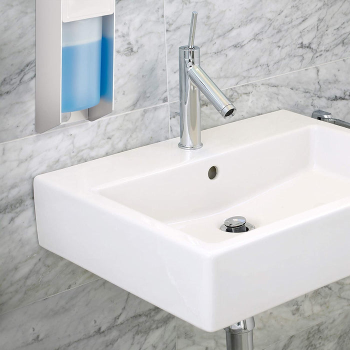 Eurospender 500 ml, Seifenspender Wandmontage, Desinfektionsmittelspender, Bügel-Mechanik, weiß