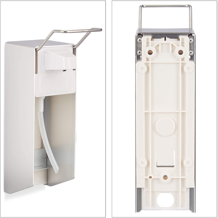 Eurospender 500 ml, Seifenspender Wandmontage, Desinfektionsmittelspender, Bügel-Mechanik, weiß