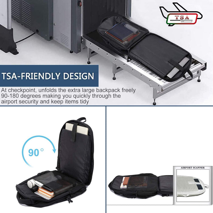 Extra Groß Rucksack Herren 50L Wasserdicht 17 Zoll Laptoptasche Arbeit Laptop Rucksack mit USB Ladeanschluss Anti Diebstahl Business Reisen 