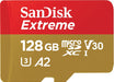Extreme microSDXC UHS-I Speicherkarte 128 GB + Adapter (Für Smartphones, Actionkameras und Drohnen, A2, C10, V30, U3, 190 MB/s Übertragung)