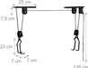Fahrradlift, bis 20 kg, max. Deckenhöhe 4 m, Fahrrad Deckenhalterung mit Flaschenzug, Garage, Keller, schwarz