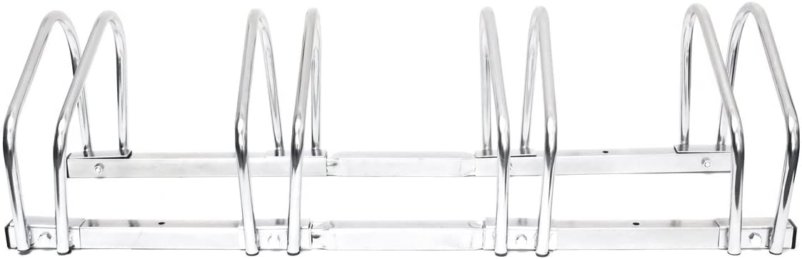 Fahrradständer, Für 4 Fahrräder, Boden- und Wandmontage, Mehrfachständer, HBT: ca. 26 x 100 x 32 cm, silber