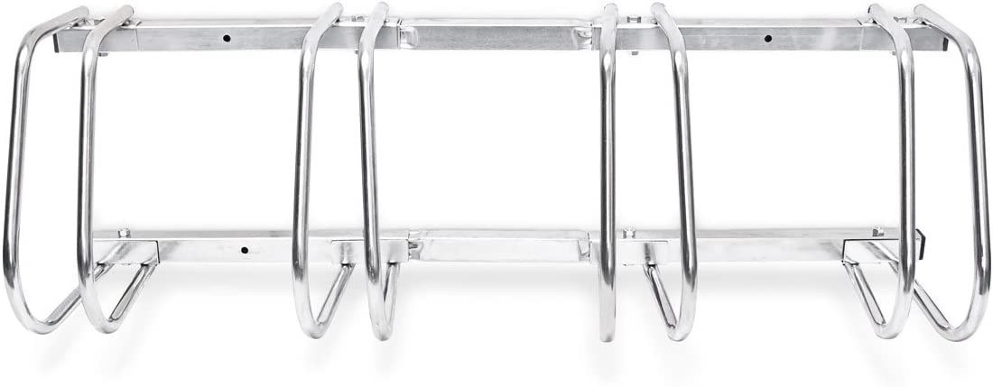 Fahrradständer, Für 4 Fahrräder, Boden- und Wandmontage, Mehrfachständer, HBT: ca. 26 x 100 x 32 cm, silber