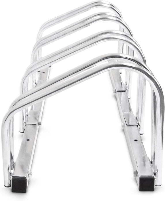 Fahrradständer, Für 4 Fahrräder, Boden- und Wandmontage, Mehrfachständer, HBT: ca. 26 x 100 x 32 cm, silber