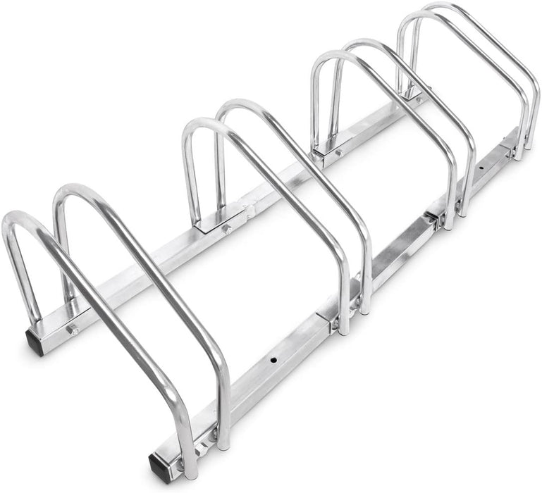Fahrradständer, Für 4 Fahrräder, Boden- und Wandmontage, Mehrfachständer, HBT: ca. 26 x 100 x 32 cm, silber