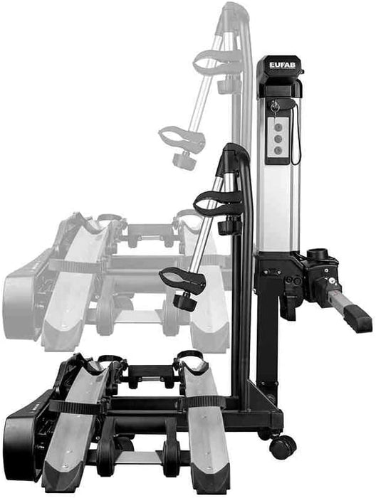 Fahrradträger BIKE LIFT, E-Bike geeignet, komplett vormontiert, elektrische Absenkung, Diebstahlschutz, für 2 Fahrräder, für Anhängerkupplung
