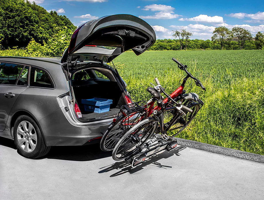 Fahrradträger JAKE, E-Bike geeignet, teilweise vormontiert, erweiterbar, Diebstahlschutz, für 2 Fahrräder, für Anhängerkupplung