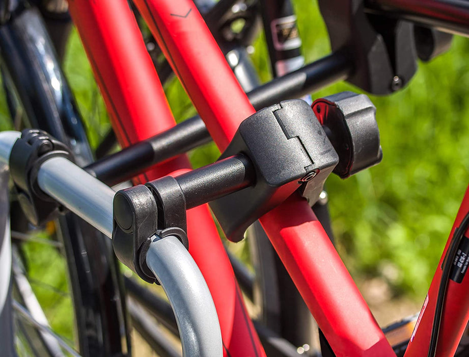 Fahrradträger JAKE, E-Bike geeignet, teilweise vormontiert, erweiterbar, Diebstahlschutz, für 2 Fahrräder, für Anhängerkupplung