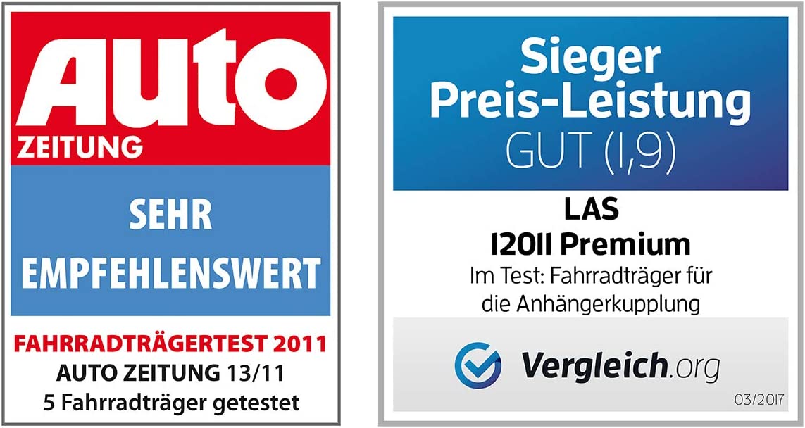 Fahrradträger PREMIUM, E-Bike geeignet, komplett vormontiert, Diebstahlschutz, für 2 Fahrräder, für Anhängerkupplung