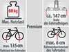 Fahrradträger PREMIUM, E-Bike geeignet, komplett vormontiert, Diebstahlschutz, für 2 Fahrräder, für Anhängerkupplung