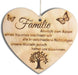 Familie Herz Schild Dekoschild Herzschild Holzherz Holzschild 10 x 10 cm Geschenk für die Familie Spruch Geschenk Holz Geschenk EIN Geschenk
