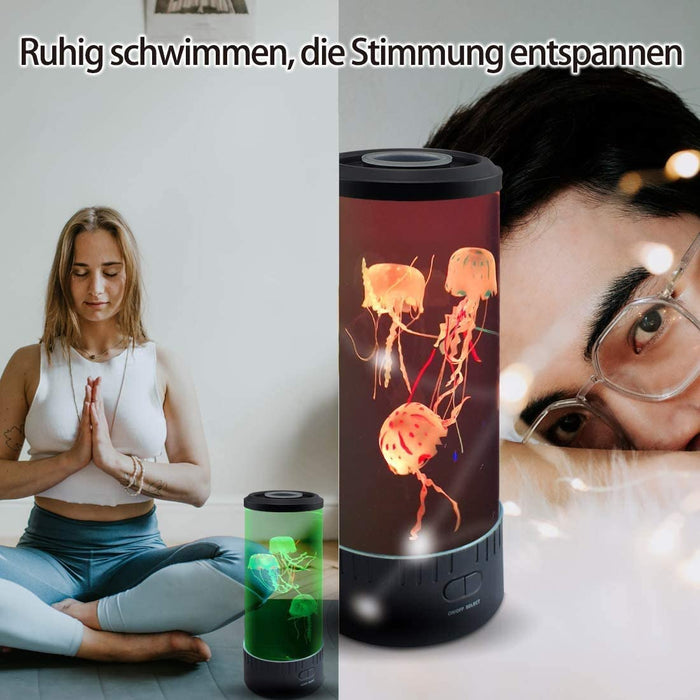 Fantasy Quallen Lampe 14 Zoll Jellyfish Lamp Aquarium LED Tank Mood Lampe Multi Color Nachtlicht Desktop Runde Stimmungslampe Dekoration Spielzeug
