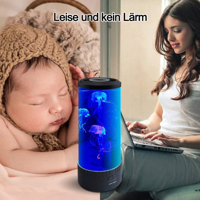 Fantasy Quallen Lampe 14 Zoll Jellyfish Lamp Aquarium LED Tank Mood Lampe Multi Color Nachtlicht Desktop Runde Stimmungslampe Dekoration Spielzeug