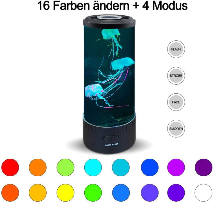 Fantasy Quallen Lampe 14 Zoll Jellyfish Lamp Aquarium LED Tank Mood Lampe Multi Color Nachtlicht Desktop Runde Stimmungslampe Dekoration Spielzeug