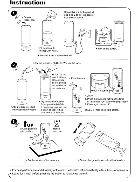 Fantasy Quallen Lampe 14 Zoll Jellyfish Lamp Aquarium LED Tank Mood Lampe Multi Color Nachtlicht Desktop Runde Stimmungslampe Dekoration Spielzeug