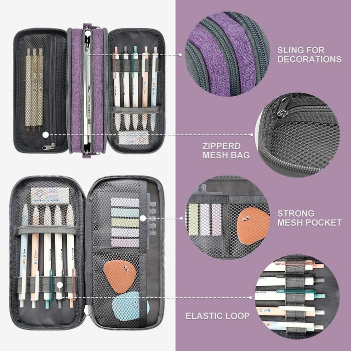 Federmäppchen Farbe Bleistiftetui Große Aufbewahrung Bleistift Tasche Handheld tragbare Büro Briefpapier Tasche Geeignet für High School College 