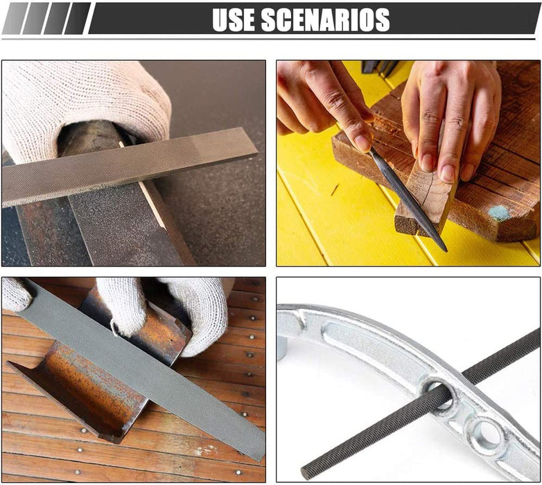 Feilen-Set, Werkstattfeile Satz 19 tlg. Feilensatz inkl. Flachfeile Halbrundfeile Rundfeile Dreikantfeile Nadelfeile Schlüsselfeilen für Werkstatt