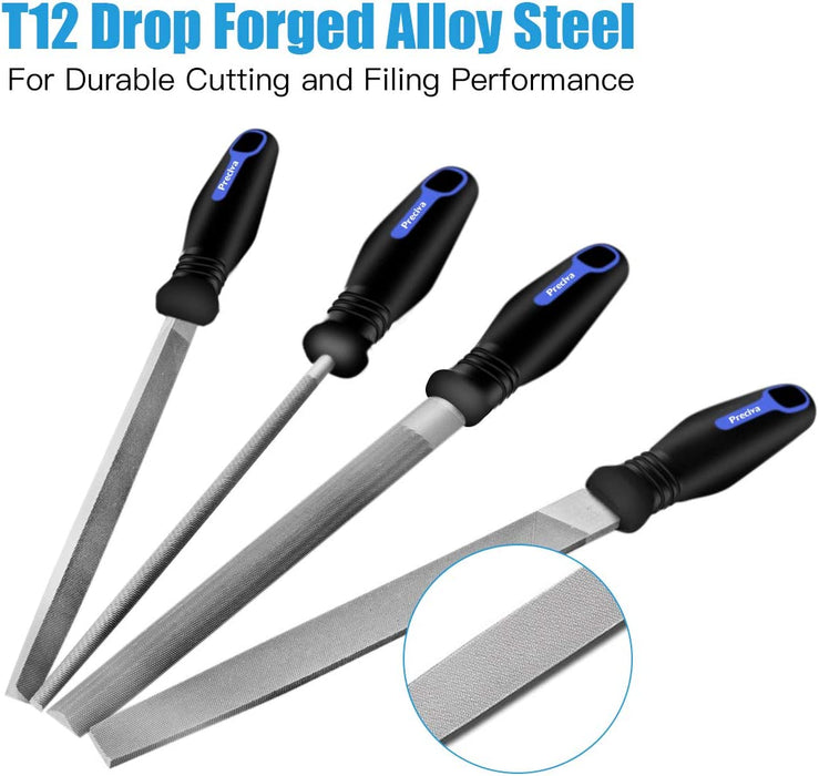 Feilen Set - 16 tlg. Werkstattfeile Satz inkl. Flachfeile Halbrundfeile Rundfeile Dreikantfeile Schlüsselfeilen für 3D Druck, Holzarbeiten