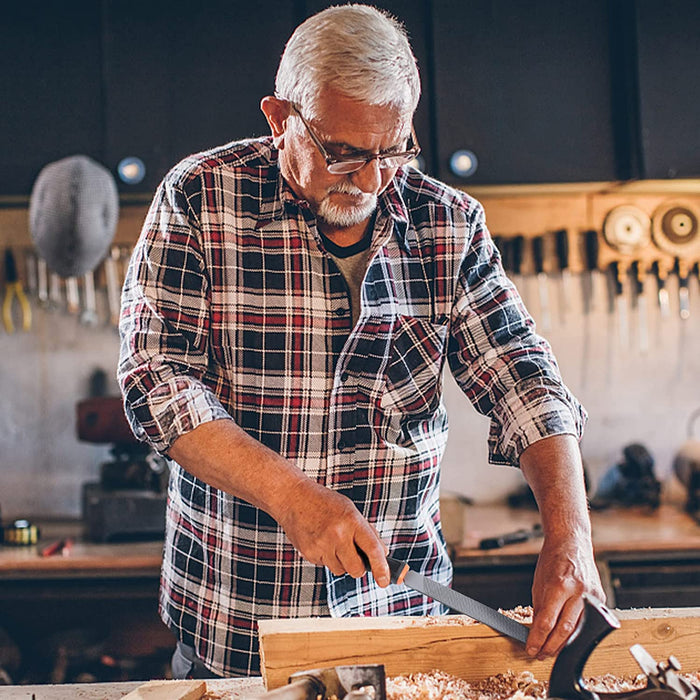 Feilen Set, 18 tlg Werkstattfeile Satz, Profi Feilensatz Metall, Feilenset für Holz Metall Inkl - Flachfeile Halbrundfeile Rundfeile Dreikantfeile