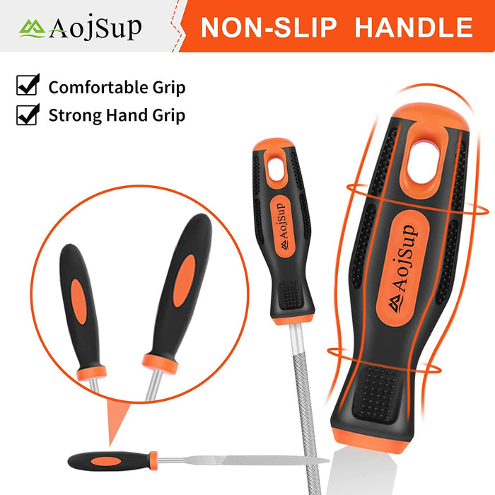 Feilen Set, 18 tlg Werkstattfeile Satz, Profi Feilensatz Metall, Feilenset für Holz Metall Inkl - Flachfeile Halbrundfeile Rundfeile Dreikantfeile