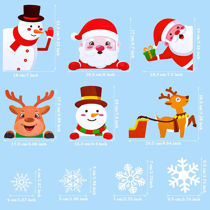 Fensterbilder Weihnachten, Weihnachtsdeko Fensteraufkleber PVC Fensterdeko Fenstersticker Selbstklebend Fensterfolie für Türen Schaufenster Vitrinen